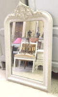 tall crested french antique mirror